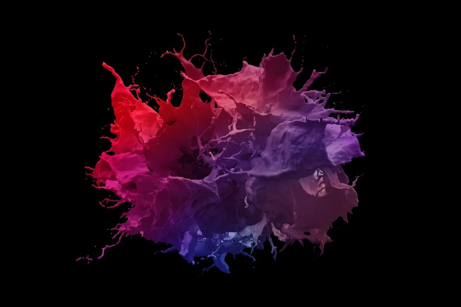 Farbspritzer in Rot, Violett und Blau – kreative Maltechniken